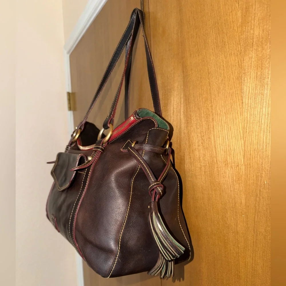 Dooney & Bourke Florentine Smith Leather Pocket Shoulder Bag - Picture 8 of 15